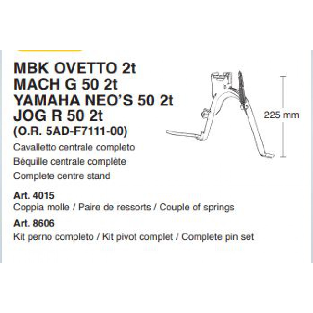 CAV.CENTR.MBK OVETTO-YAMAHA NEOS