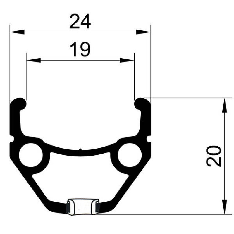 Cerchio 26 mtb vbrake 36F d. camera