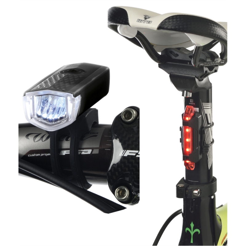 Luci bici ant+post a led ricarica usb