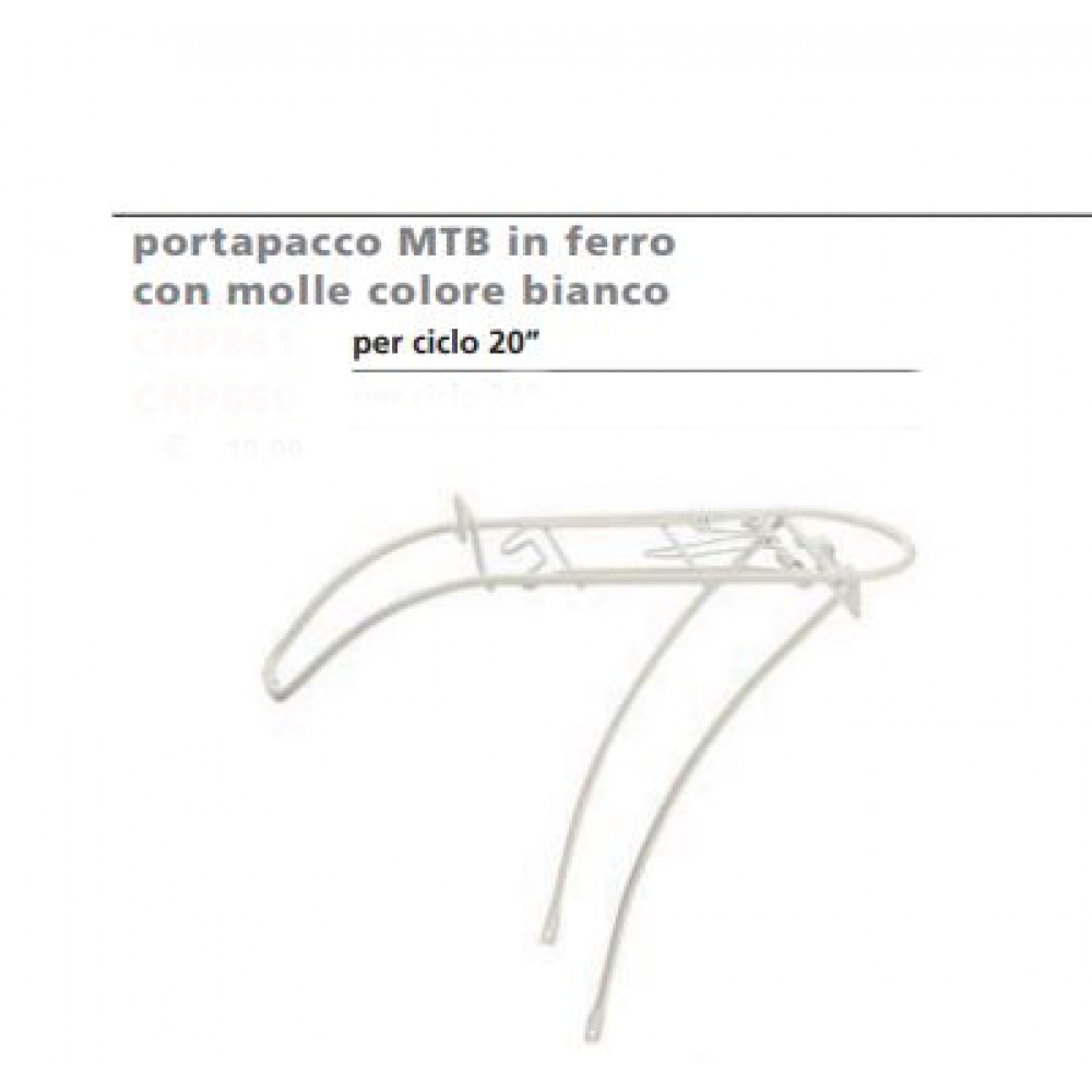 Portapacchi MTB 20" ferro bianco